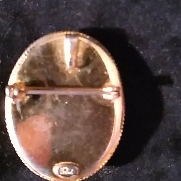 HOBE VINTAGE CAMEO SIGNED RHINESTONES BROOCH/NECKLACE - Picture 6 of 14